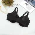 Black Color Spandex Plain Big Cup Light Padded T-shirt Bra For Women. 