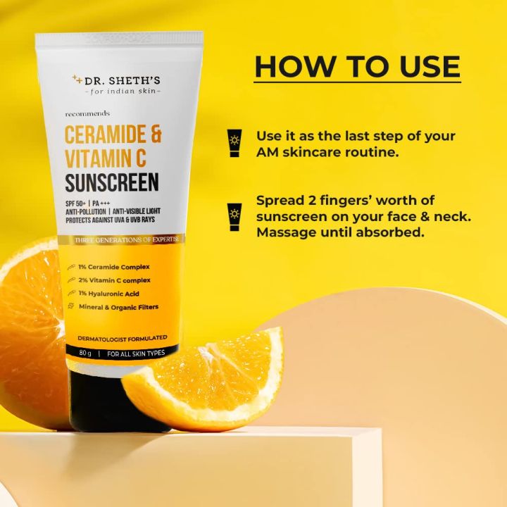 Dr.%20Sheth's%20Ceramide%20&%20Vitamin%20C%20Sunscreen%20SPF%2050+%20PA+++%20For%20Women%20&%20Men%20%7C%20UVA%20UVB%20Sun%20Protection%20%7C%2080g%20-%20Image%204