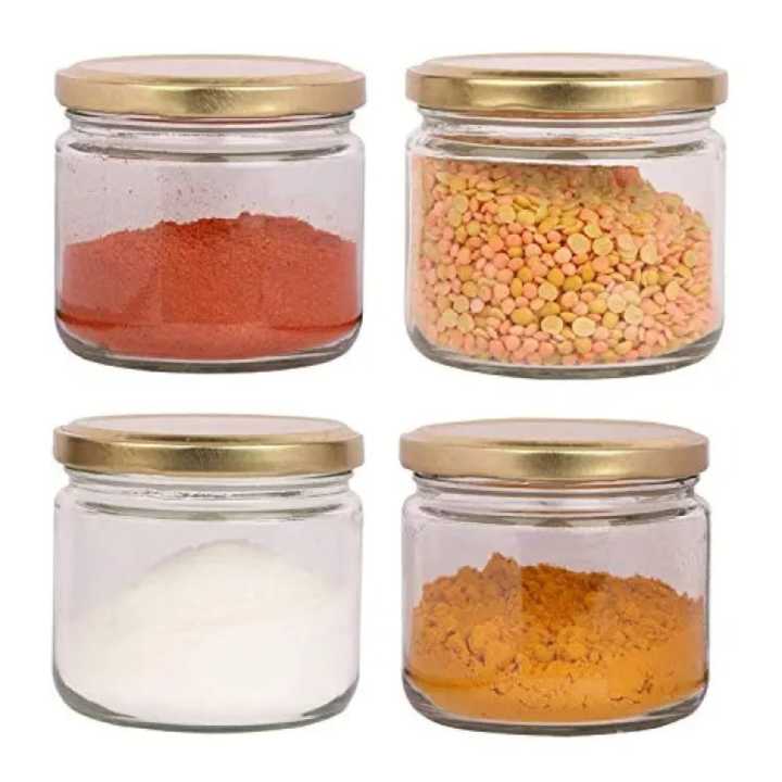 Round Transparent Kitchen Storage Container Salsa Glass Jar 350ML ...