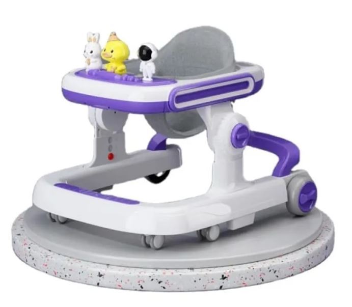 Modern Baby Walker with Adjustable Height Wheels Speed Anti-o-leg Anti-rollover Design and Music