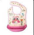 EVA Baby Waterproof Bib Animal Print With Pocket Clean Wipe Saliva Feeding Apron. 
