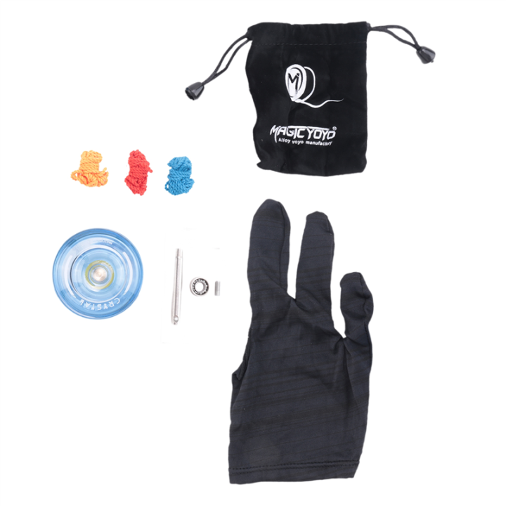 K2P Responsive Yoyo for Kids with Gloves Puller Rope Blue