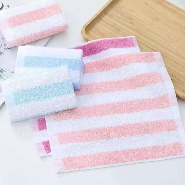 Colorful%20Striped%20Childrens%20Pure%20Cotton%20Absorbent%20Soft%20Non-Shedding%20Small%20Square%20Towel%20Kindergarten%20Hook%20Handkerchief%20-%20Image%203