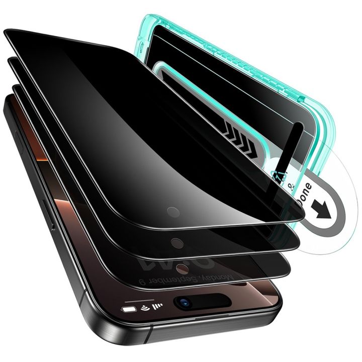 ESR iPhone 16 Pro Max Privacy Screen Protector Anti-Spy Tempered Glass Privacy Screen Protector with Easy Installation Tool