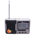 Portable FM Radio With USB/ TFCard Support And Double Torch Light. 