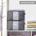 4PCS Large Capacity Clothes Storage Bag,Foldable Blanket Storage Organizers with Clear Window,for Comforters,Bedding. 