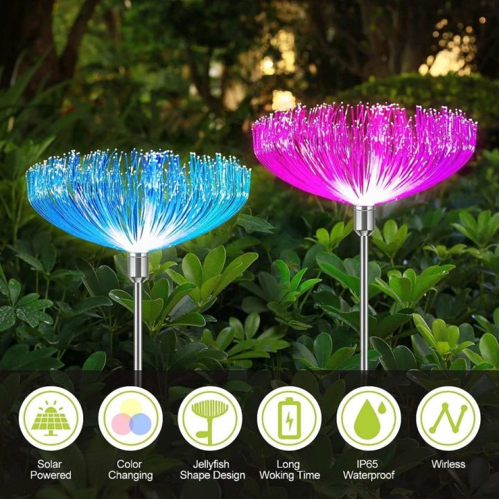 Led Solar Lights Garden Decoration Colorful Fiber Optic Lights - Smartgallery