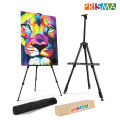 Portable Lightweight Tripod Easel for Professional Artists, Metal Display Easel Stand with Adjustable Height for Painting, Display and Advertisement Purposes - 5FT(Holds Canvas up to 1 kg). 