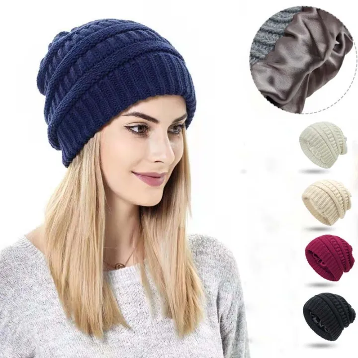 ANX%20Fashion%20Woolen%20Beanies%20For%20Women%20With%20Silk%20Interior/%20Winter%20Essential/Satin%20Silk%20-%20Image%206