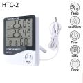 HTC-2 Digital LCD Thermometer Hygrometer And Time  - Electronic Temperature Humidity Meter - Weather Station both Indoor Outdoor.. 