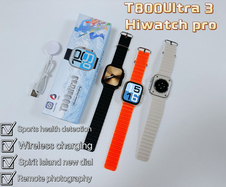 T800 Ultra 3 Smart Watch Bluetooth Call Heart Rate Waterproof 2.2 Inch Wireless Fitness Sport Watch Ultra Gen 3 IWO Watch Gift