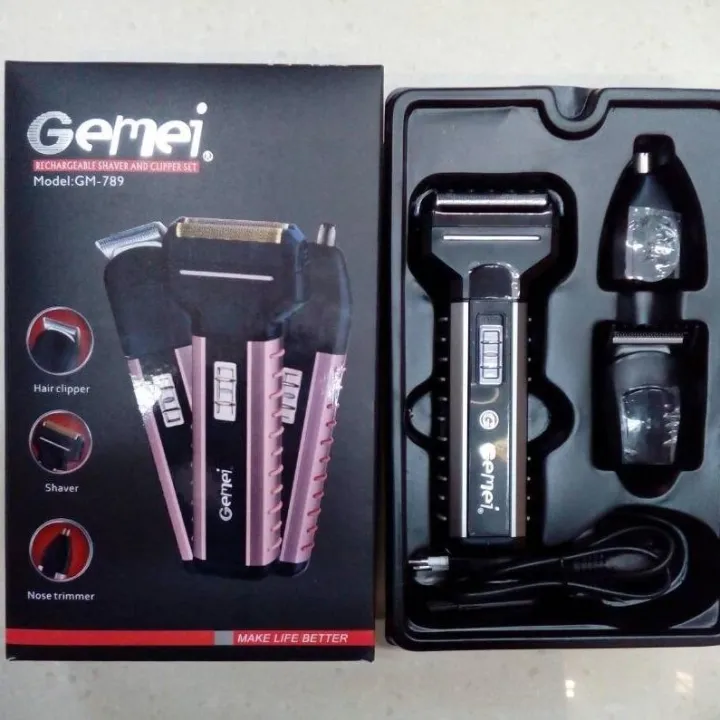 Gemei%20%20Rechargeable%203%20In%201%20Shaver/Trimmer/Nose%20Trimmer%20-%20Gm%20789%20-%20Image%203