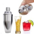 3 Piece Set Of Cocktail Shaker / Jigger Glass & Big Mixer Spoon. 
