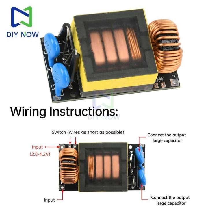 60W voltage DC3.7V to 4kV high boost DIY electric mosquito swatter module 20A power lithium battery