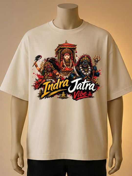 Indra%20Jatra%20Vibe%20%E2%80%93%20Traditional%20Nepal%20Festival%20T-Shirt-Cream,%20Maroon,%20White%20-%20Image%203