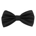 Black Pattern Printed Neck Bow Tie For Men. 