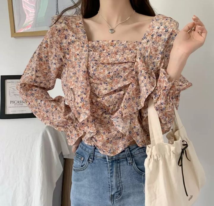 Flower%20Printed%20With%20Front%20Design%20Full%20Sleeve%20Tops%20Tshirt%20For%20Women%20-%20Fashion%20%7C%20T-Shirts%20For%20Women%20%7C%20Women's%20Wear%20%7C%20-%20Image%204