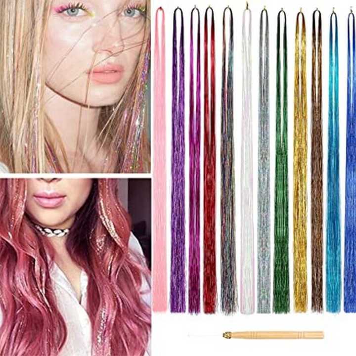 hair glitter Tinsel Hair Extensions