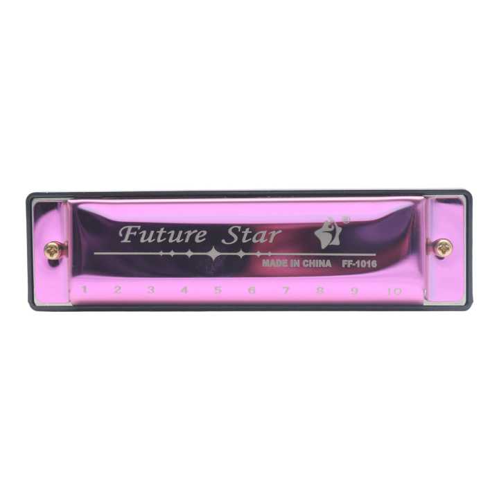 Future Star Pink Color Harmonica 10 Hole (C -Scale)