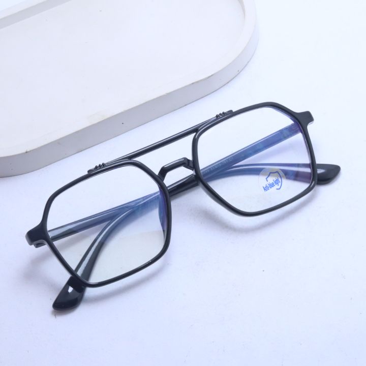 Blue Ray Cut Glass Black Grey & Transparent Frame Sunglasses For Men