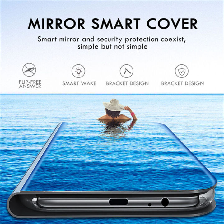 For%20Xiaomi%20Redmi%209%204G%20/%209T%20/%20Poco%20M3%20Phone%20Case,%20Smart%20Clear%20View%20Cover%20Hard%20Flip%20Stand%20Mirror%20Casing%20-%20Image%202