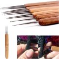 Dreadlocks Crochet Hook Set Crochet Braids Hair Locking Tool with Wooden Handle Weaving Needle Hooks for Hair Braids. 