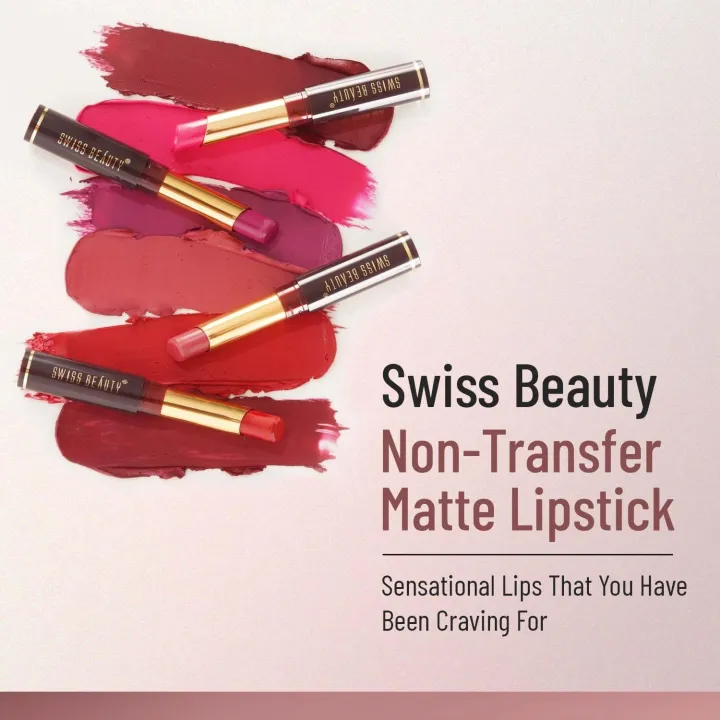 Swiss%20Beauty%20Non-Tranfer%20Matte%20Lipstick,%20Smooth%20&%20Waterproof,%202g%20-%20Image%206