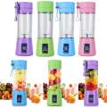 380Ml 6 Blades Usb Rechargeable Portable Electric Fruit Juicer Smoothie Blender with Built in Power Bank. 