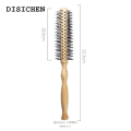 DISICHEN 【2025 Version】 Mini Round Nylon Hairbrush Curly Hair Styling Comb Rolling Comb Round Brush for Thin or Short Hair Men with Wooden Handle. 