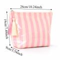 Waterproof Portable Fringed Travel Toiletry Bag Cute Design Zipper Closure PVC Striped Cosmetic Bag Large Capacity Glossy Makeup Brush Bag Wash Storage. 