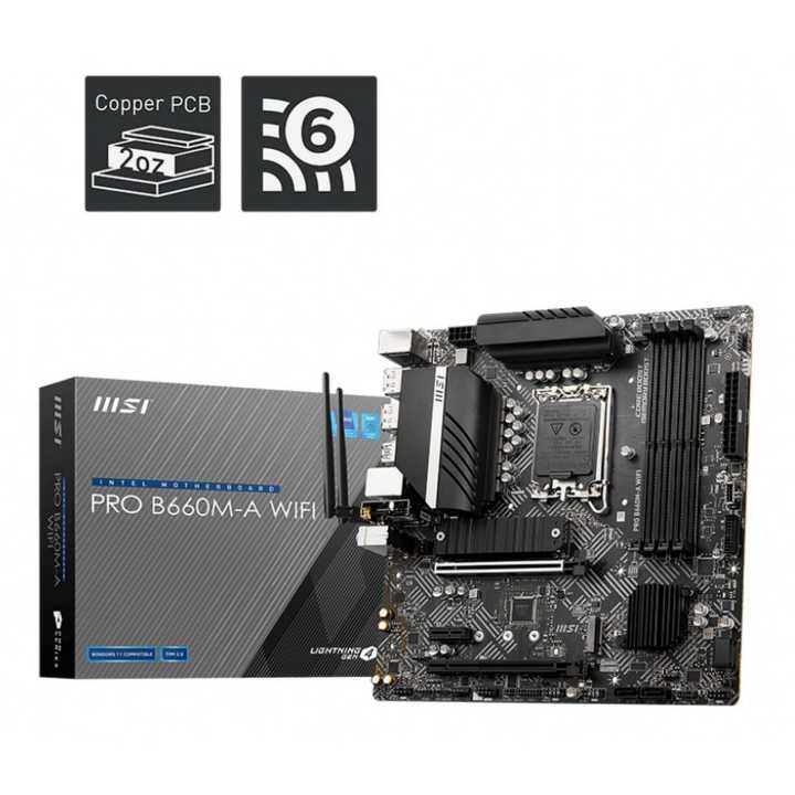 MSI PRO B660M-A Wi-Fi DDR5 Motherboard (m-ATX | Support 12th, 13th ...