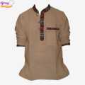 Binay Embroidery Cotton Kurta Shirt With Borderd For Men - Fashion | Kurtha For Men | Shirts For Men | Men'S Wear. 