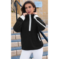Womens Half Zip Pullover Soft Oversized Sweatshirt with Pockets Warm- Fuzzy Sweater. 