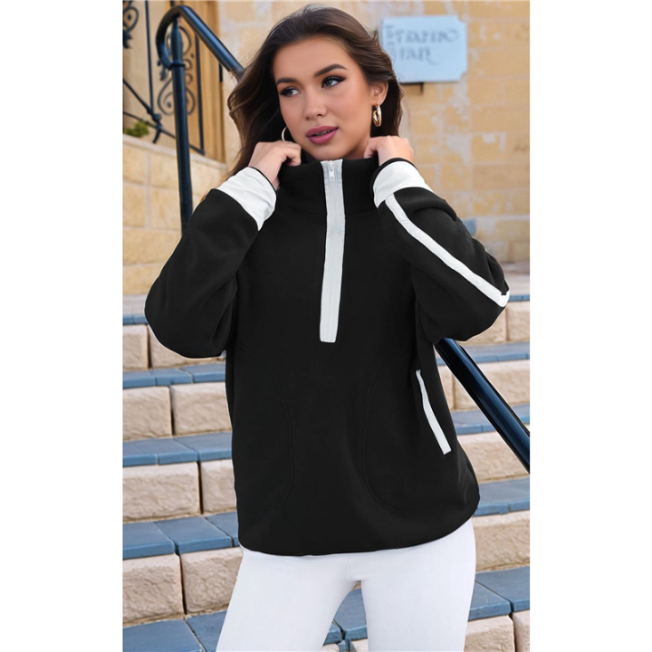 Womens%20Half%20Zip%20Pullover%20Soft%20Oversized%20Sweatshirt%20with%20Pockets%20Warm-%20Fuzzy%20Sweater%20-%20Image%204