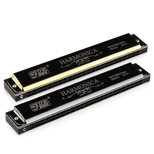 Harmonica 24 Hole 48 Tones C Key with Case, Diatonic Harmonica for Beginner, Adult, Kids - Musical Instruments