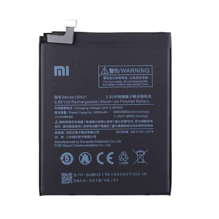 Original Battery For Xiaomi Redmi Y1 / Y1 Lite / A1 (BN31) 3080mAh