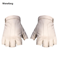 Wenefang Fingerless Driving Gloves PU Faux Leather Outdoor Sports Halloween Role-playing Half Finger Gloves For Male Female Teenagers. 