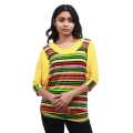Multicolor Fancy Design Quarter Sleeve Tunic For Women. 