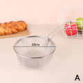French Chip Frying Strainer Basket Stainless Steel Deep Fry Basket Household Kitchen Round Fryer Wire Mesh With Handle Colander LINGLE. 