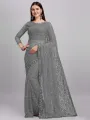 Self Design Bollywood Net Saree for Women Elegant Ethnic Wear. 