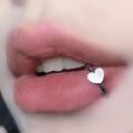 2023 Fashion Y2K Style Heart Lip Nail Creative Crystal Piercing Jewelry Mini All-match Snake Lip Ring Women Men Cross Lip Nail. 