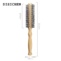 DISICHEN 【2025 Version】 Mini Round Nylon Hairbrush Curly Hair Styling Comb Rolling Comb Round Brush for Thin or Short Hair Men with Wooden Handle. 