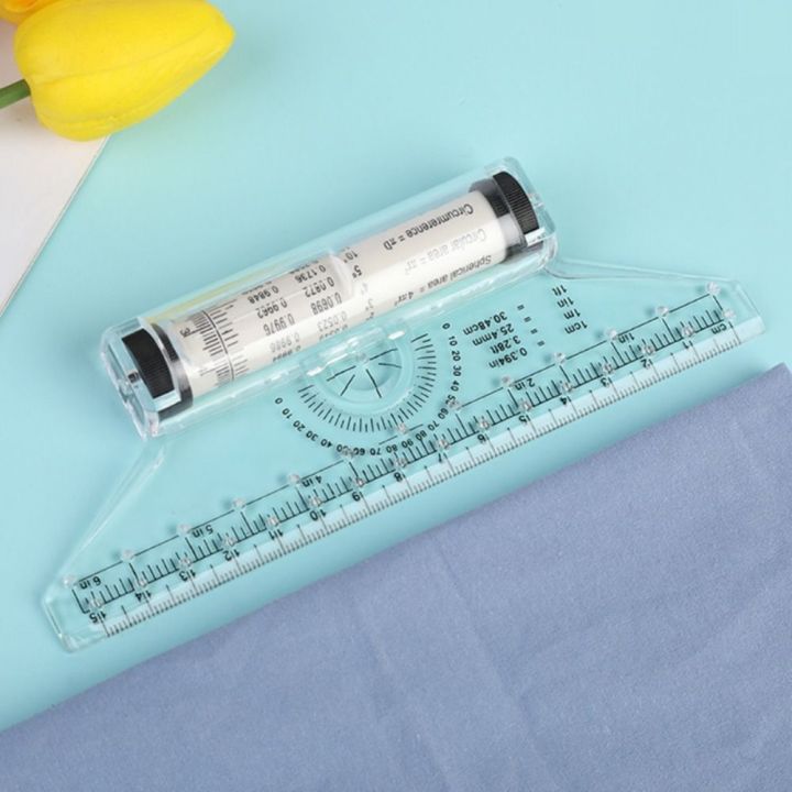 Reller Ruler Multi Function Plastic Parallel Roller Ruler Transparent 15/30CM Math ...