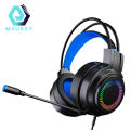 G60 Wired Headphone Bass Colorful Lights 3.5mm 7.1 Surround Sound Gaming Headset with Mic for Gamer. 