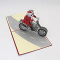 Christmas motorcycle elderly pop-up greeting card party card. 