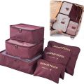 6 Piece Set Travel Organizer Bag Pouch for Luggage, Clothes Storage. 