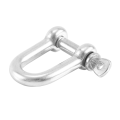M6x38mm Straight D-Shackle, Short, Stainless Steel AISI 316. 