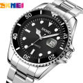 SKMEI 1779 Rolex Design Luminous Display Luxury stainless steel Watch For Men - Black/Silver. 