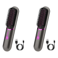 2X Wireless Hair Straightener Brush Fast Heated Straightener Brush Third Gear Adjustable Hair Curler Heating Comb. 