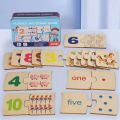 Baby Puzzle Game Montessori Number Matching Toys Cartoon Animal Points Brain Traing Toys Early Educational 3D Number Matching Card Game Christmas Gifts. 